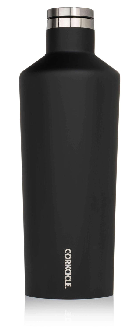 Ryker:corkcicle 60 oz classic canteen,Black / Screen Print