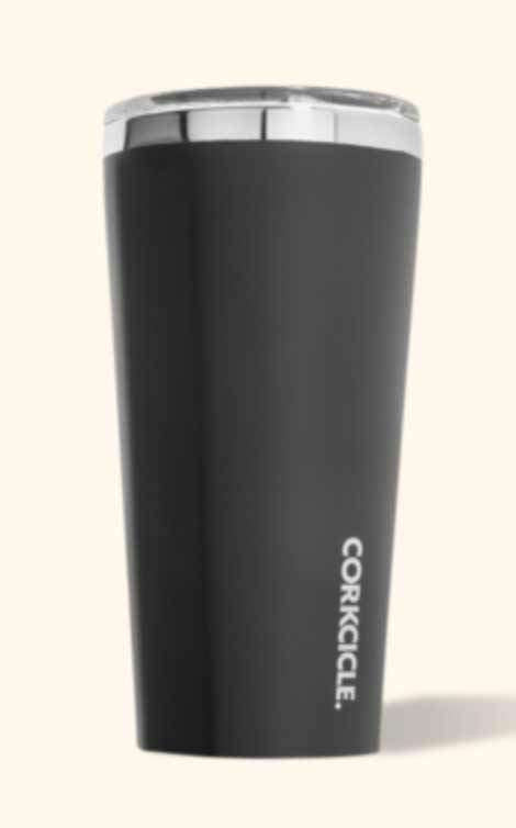 Ryker:corkcicle 16 oz classic tumbler,Black / Screen Print