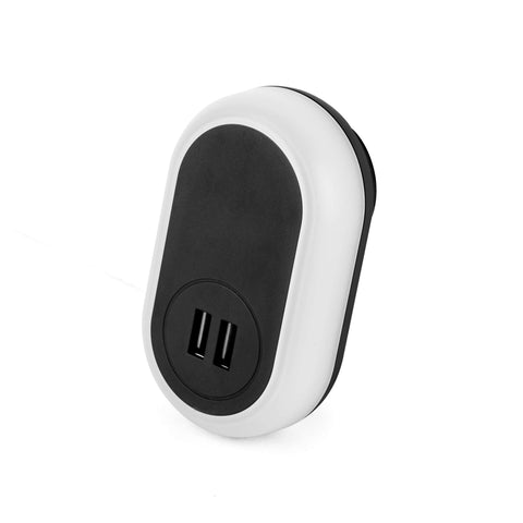 Ryker:Nightlight double USB port,Black / Blank