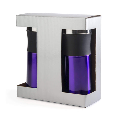  Ryker:dual travel 16 oz mug gift set,Purple / Blank