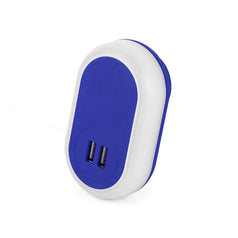 Ryker:Nightlight double USB port,Blue / Blank