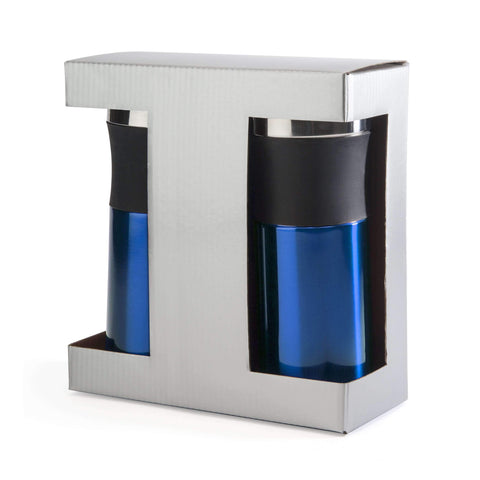  Ryker:dual travel 16 oz mug gift set,Blue / Blank